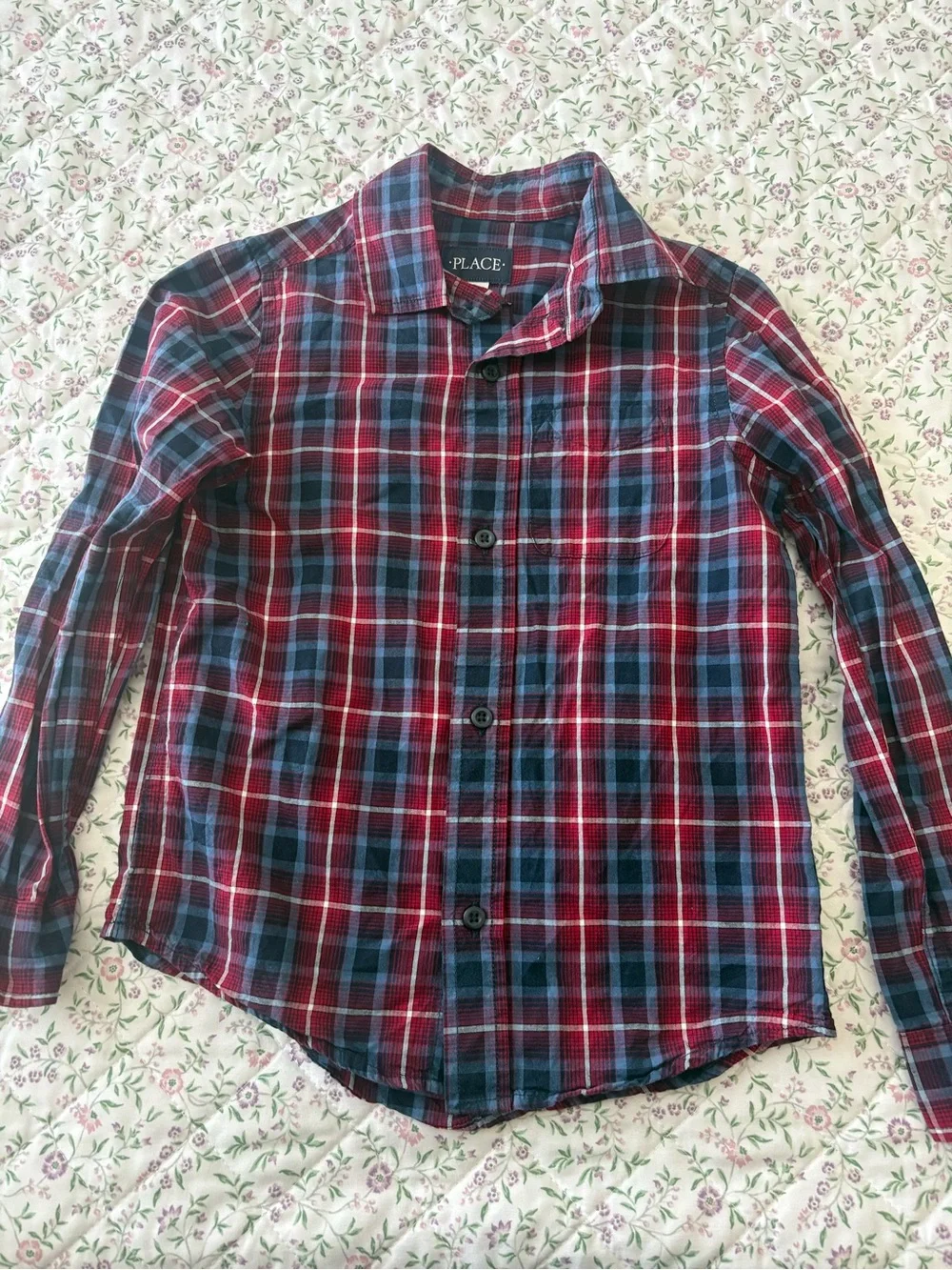 The Children's Place Red & Blue Plaid Button-Down Shirt
